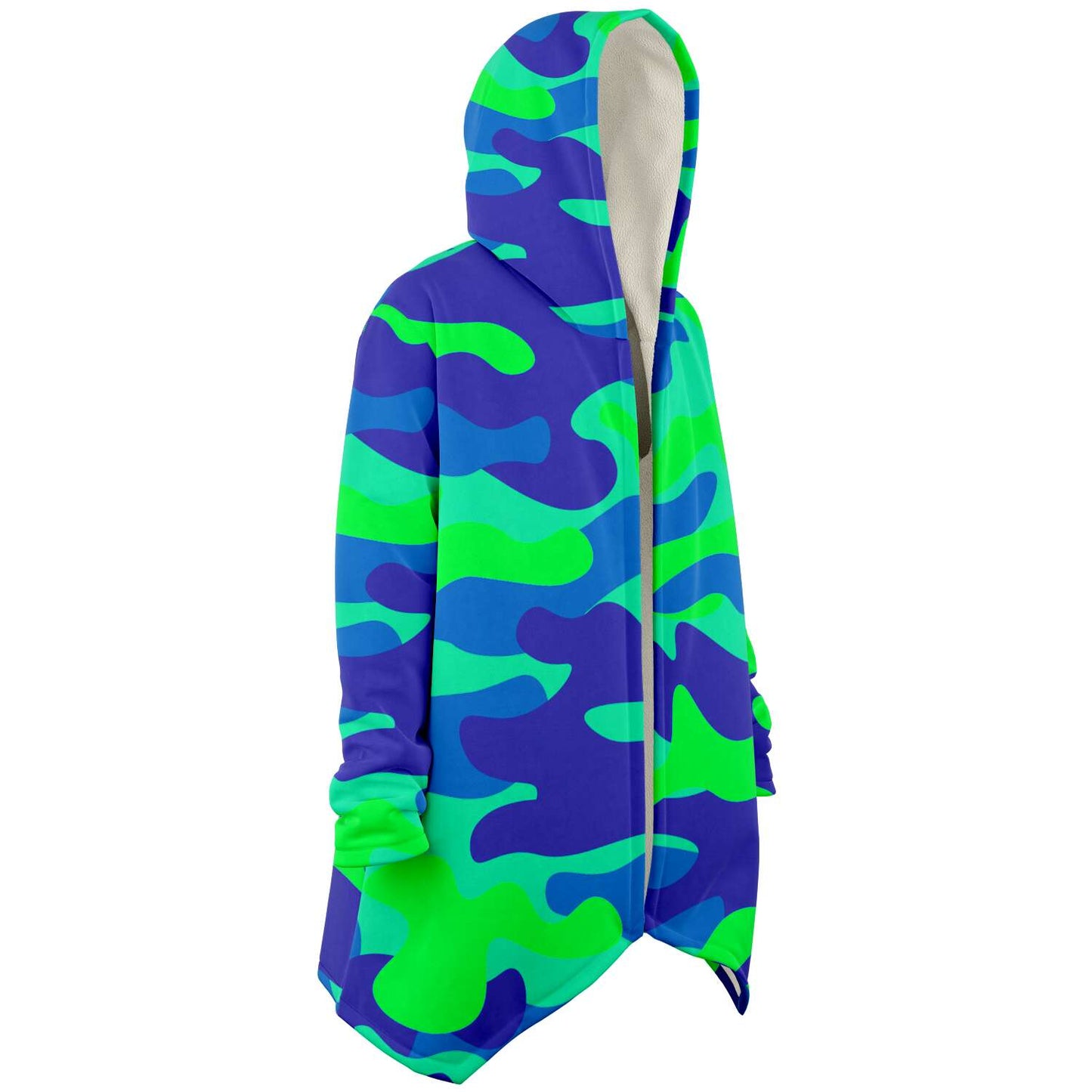 Teal green and blue cloak