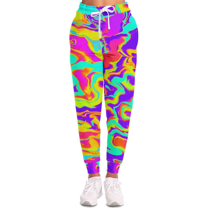 Colorful silk oil jogger