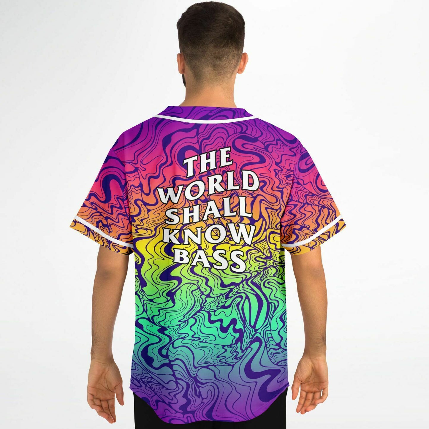 The world shall know bass rave baseball shirt