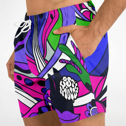 Lost minds shorter-length swim trunks
