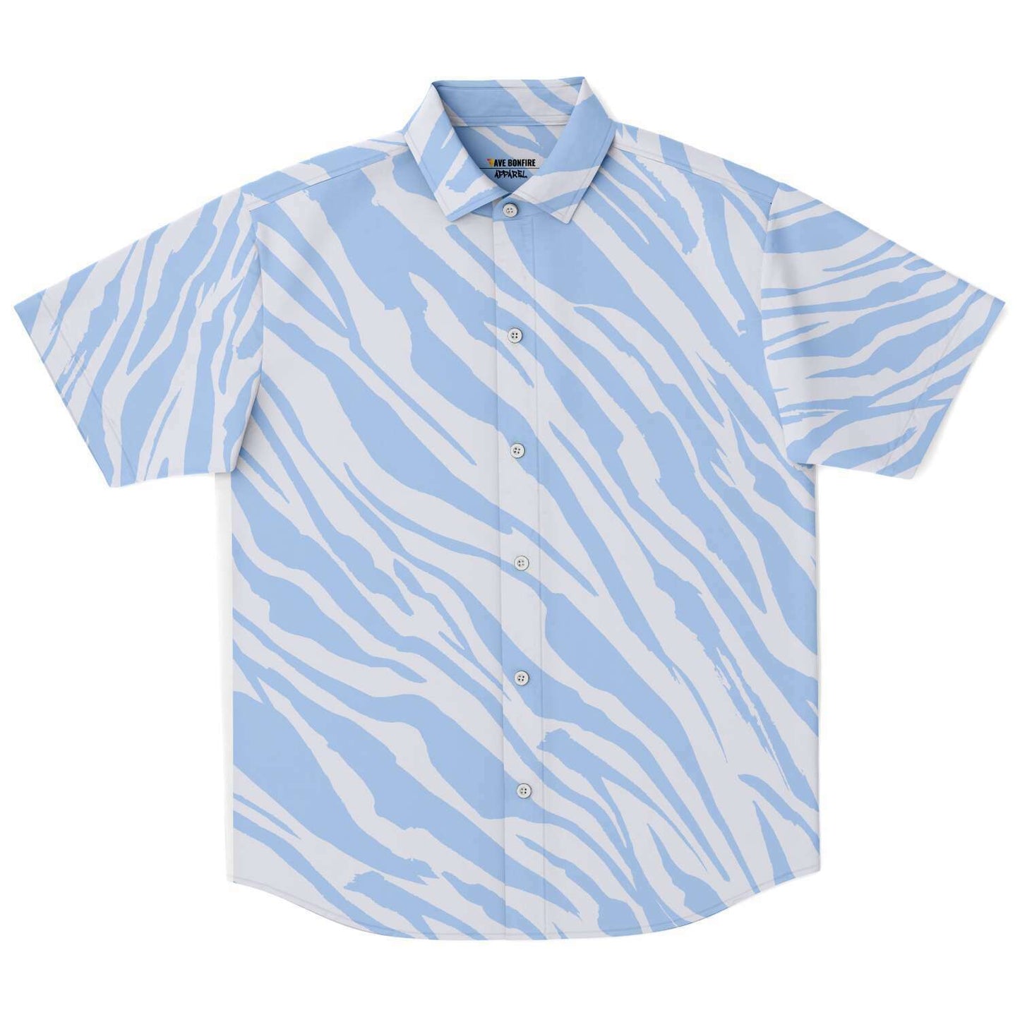 Blue sky zebra  short sleeve button down shirt
