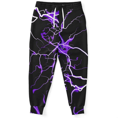 Purple electric bolts jogger