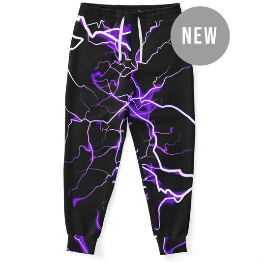 Purple electric bolts jogger