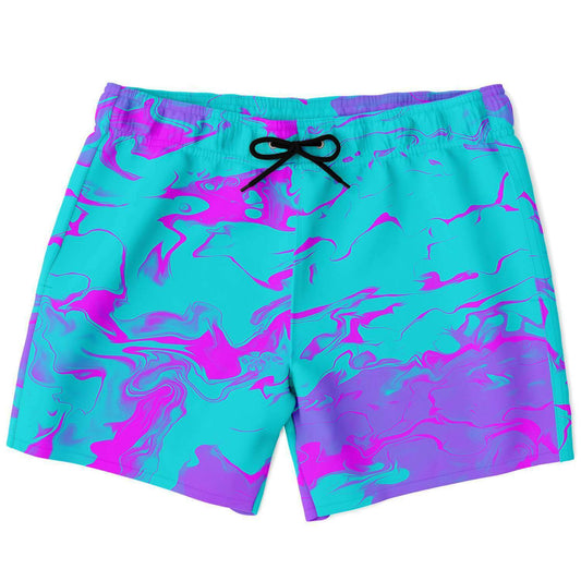 purple blue trippy swim trunk