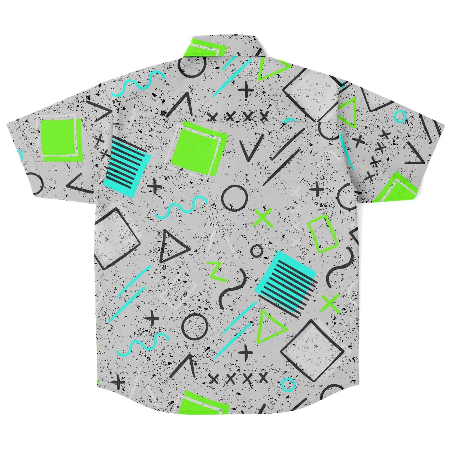 Geometric short sleeve button down shirt