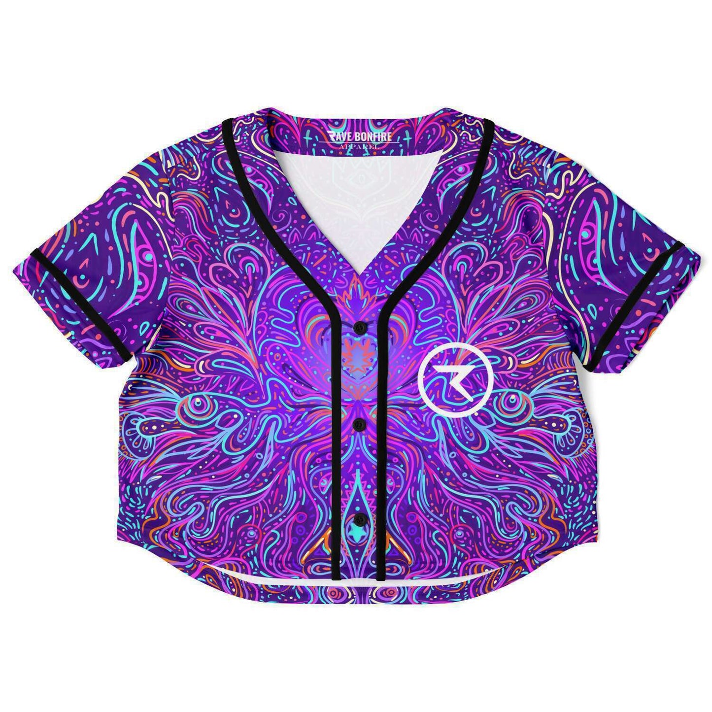 Trippy psychedelic crop top baseball jersey
