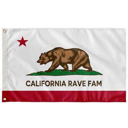 CALIFORNIA RAVE FAM FLAG Rave bonfire