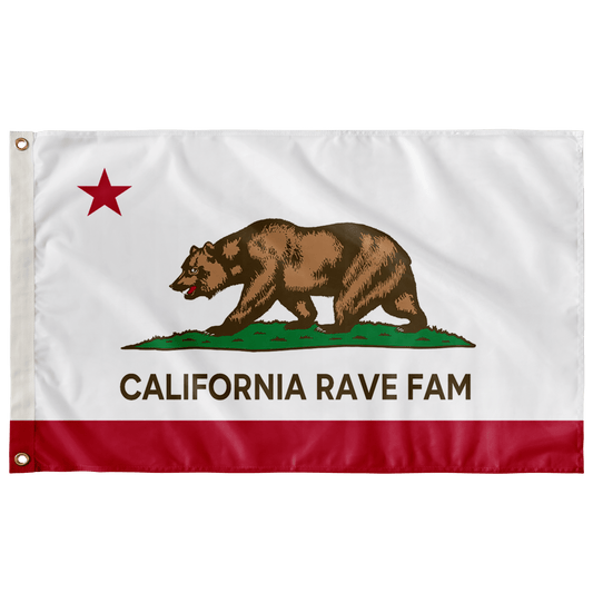 CALIFORNIA RAVE FAM FLAG Rave bonfire